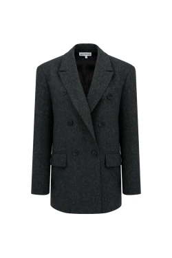 Пиджак-бойфренд графитовый