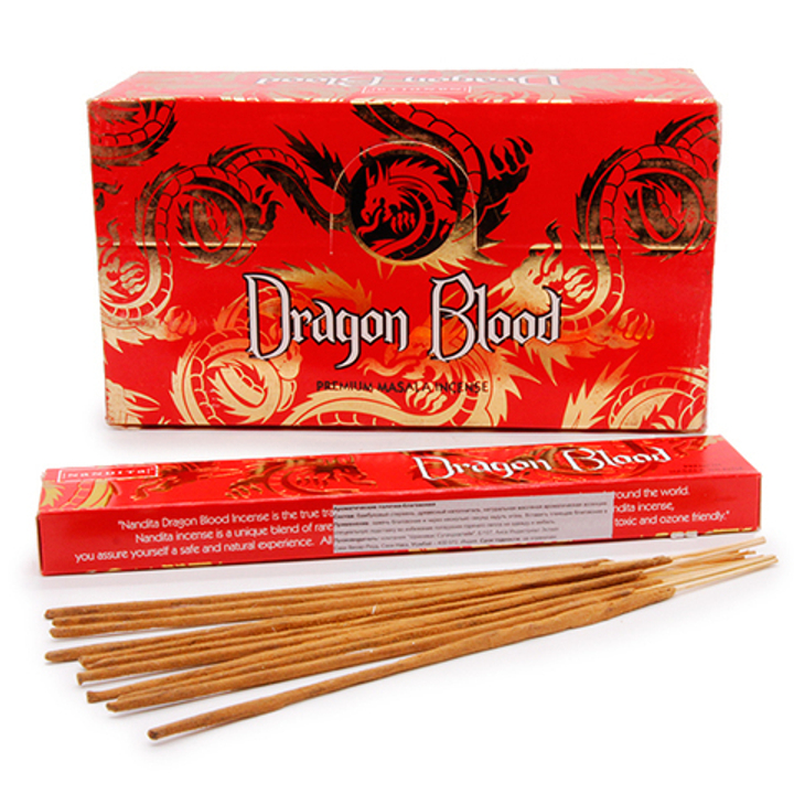 Nandita Dragon Blood Благовоние-масала Кровь дракона (можжевельник, глаз дракона, сандал), 15 г