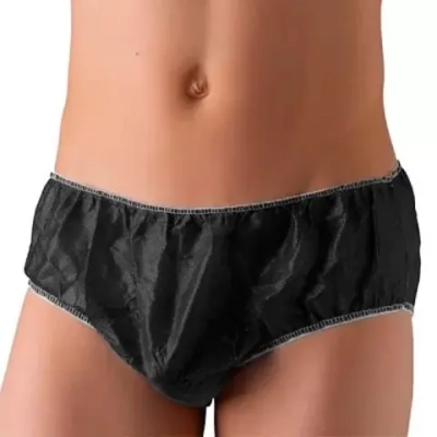 Трусы плавки мужские спанбонд размер 46-48 черные 10 шт