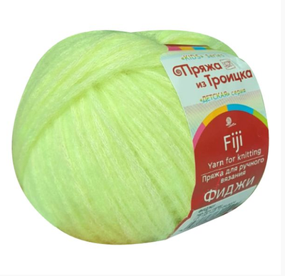 Пряжа "Фиджи", 20% мериносовая шерсть, 60% хлопок, 20% акрил, 50 г - 95 м, яр. салат