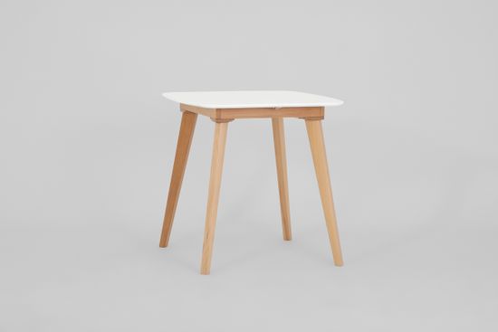 Стол Крит-ОМ (бук/нога б/т светлый бук/столешница белая эмаль)