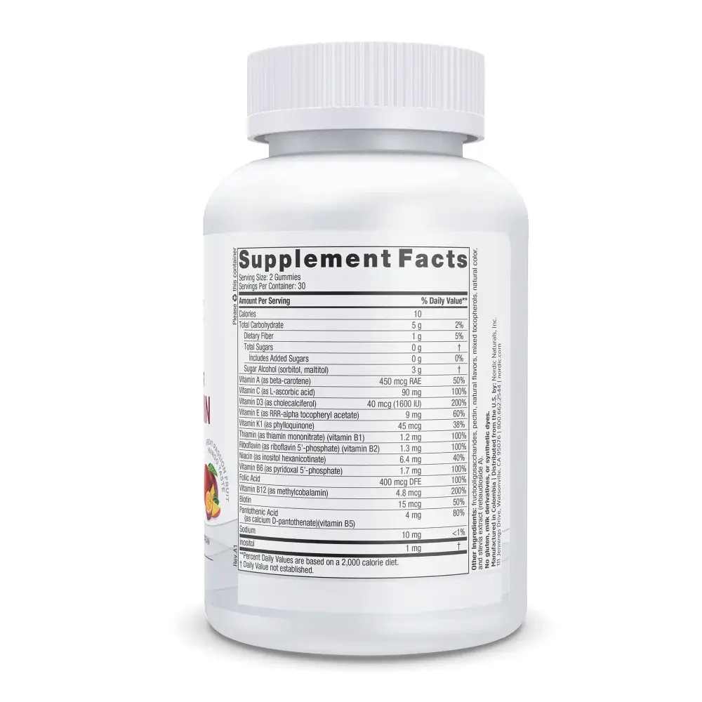 Zero Sugar Multivitamin 60 gummies Nordic Naturals