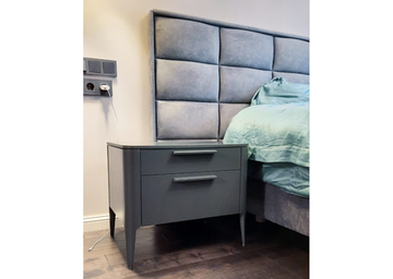 Тумба прикроватная Type 2 ящика ширина 60 см (темно-серый)