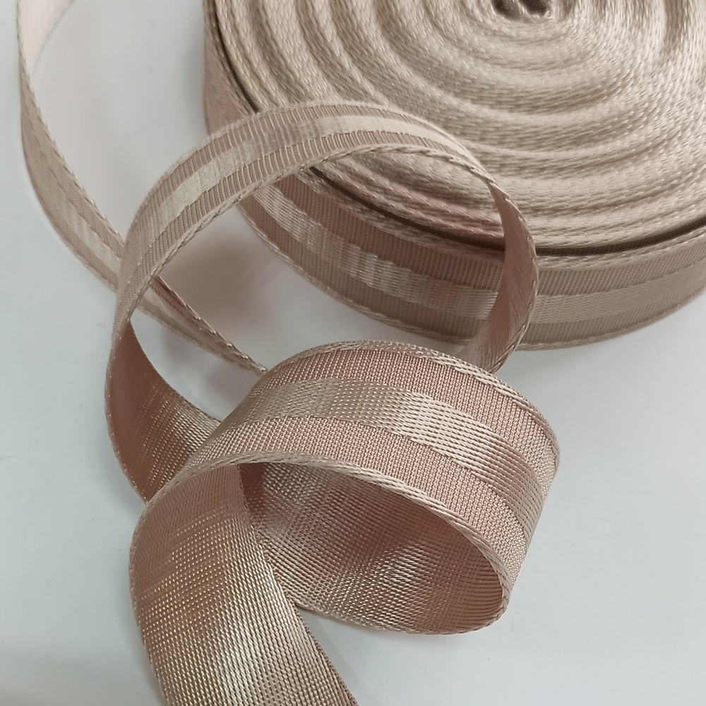 Стропа Однотонная Бежевая полосы 4 см