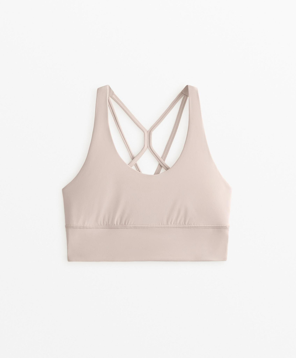 Oysho Спортивный бюстгальтер с бретелями на спине, серый