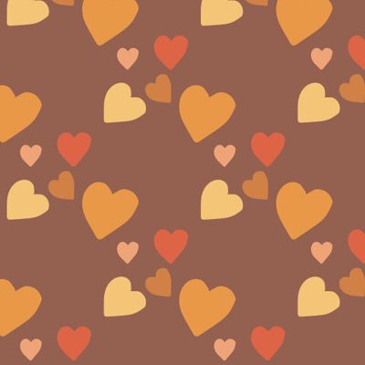 сердечки на коричневом фоне. дудлы
