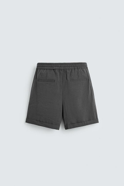 ZARA ШОРТЫ RELAXED FIT ИЗ СТРУЯЩЕЙСЯ ТКАНИ, ЧЕРНЫЙ