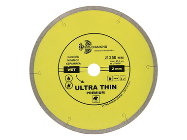 Алмазный круг 250х25,4мм по керамике сплошн.ультратонкий Hot Press