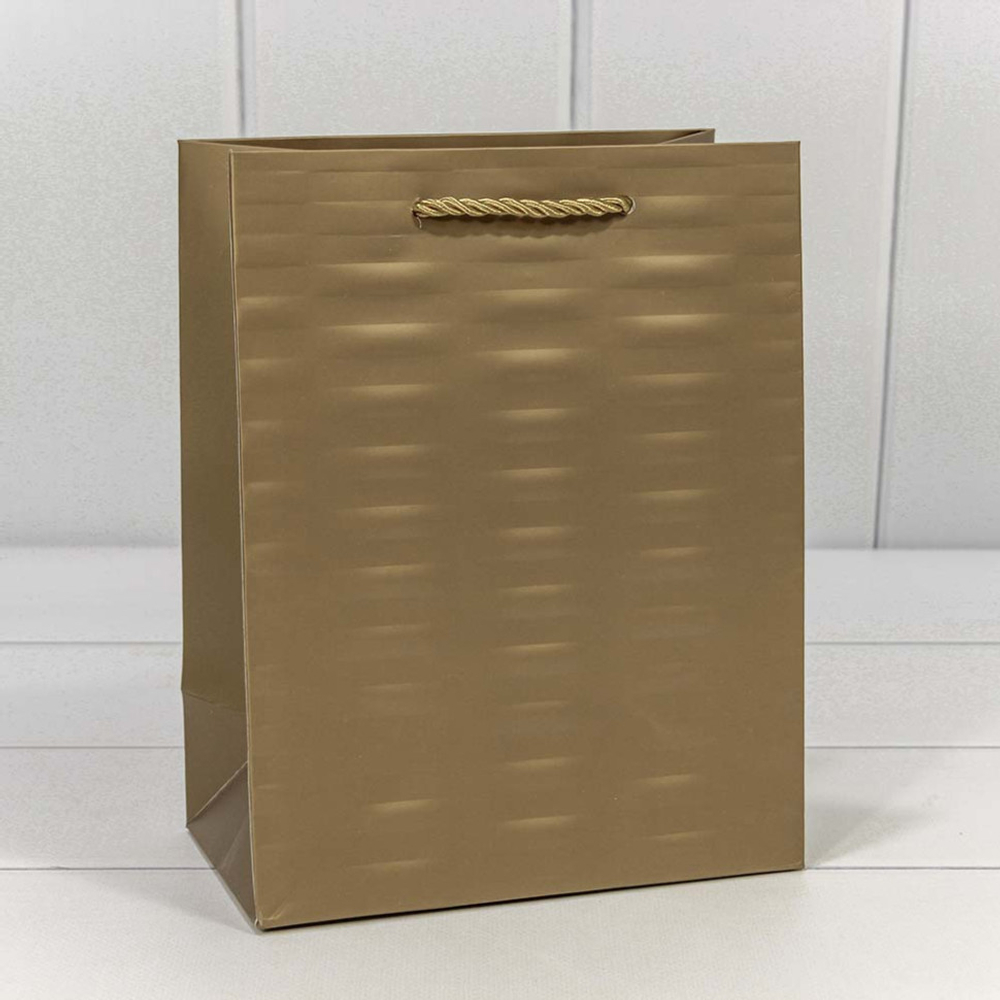 Пакет подарочный 18х23х10см Премиум "Престиж" (Бронзовый)