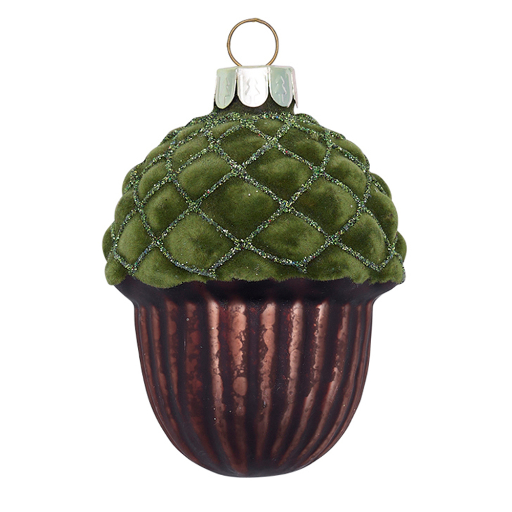 Ёлочная игрушка "Желудь" green, medium