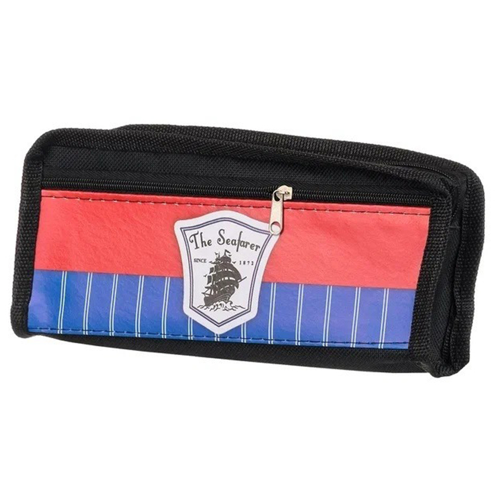 Пенал-косметичка Basir без наполнения, 20,5*9*4 см, серия "Моряки", с боковым карманом, ассорти