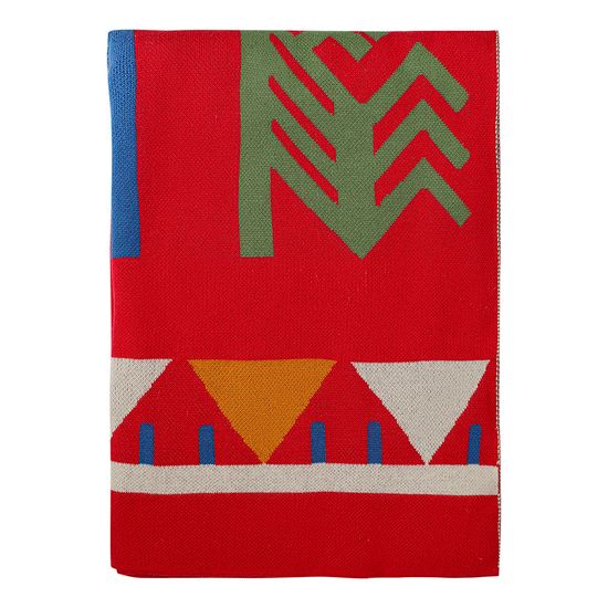 Плед из хлопка по мотивам чувашских орнаментов из коллекции cultural heritage, 130х180 см