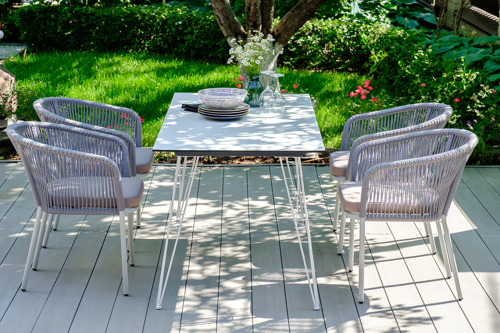 "Руссо" обеденный стол из HPL 150х80см, цвет молочный