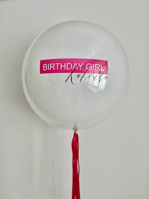 Большой двойной глянцевый шар с надписью happy birthday №2669