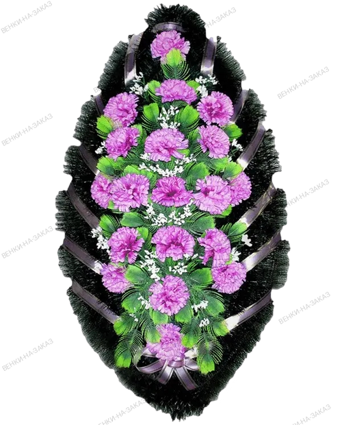 Ритуальный венок «сиреневые гвоздики» №03