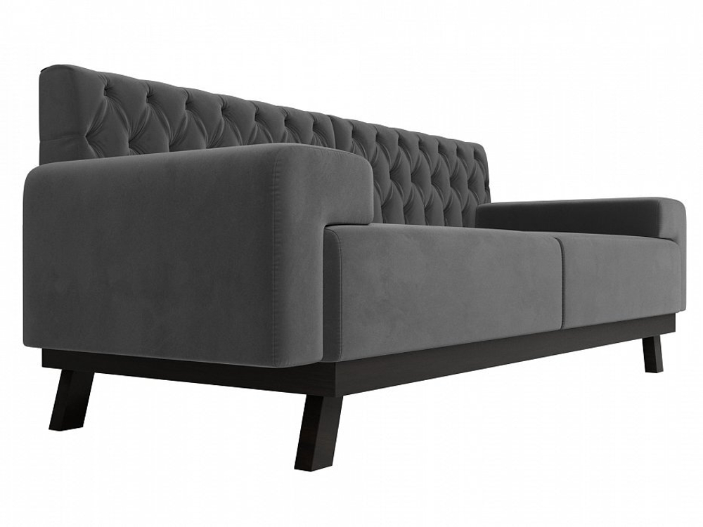 Диван прямой Мюнхен Люкс, Серый, Велюр, 109125