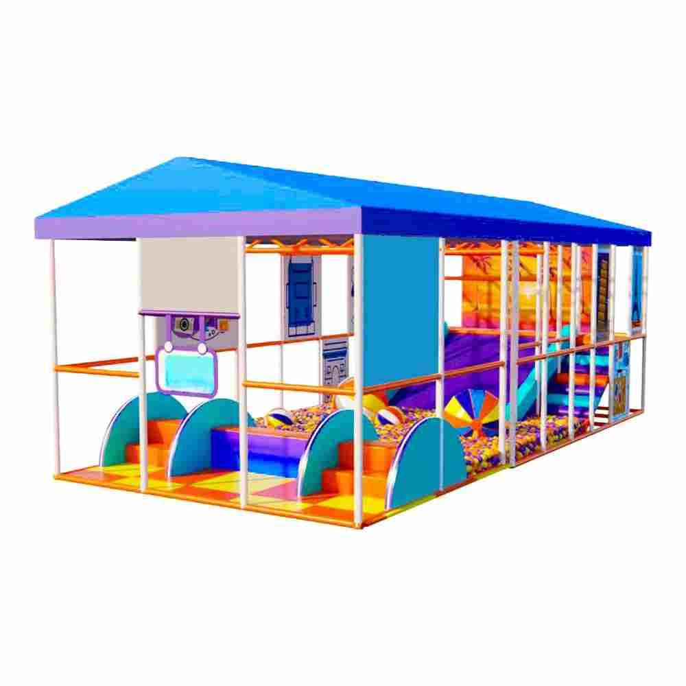 Детский уличный игровой лабиринт с крышей «Шариковый Космос» 12,3×6,15×3,5 м