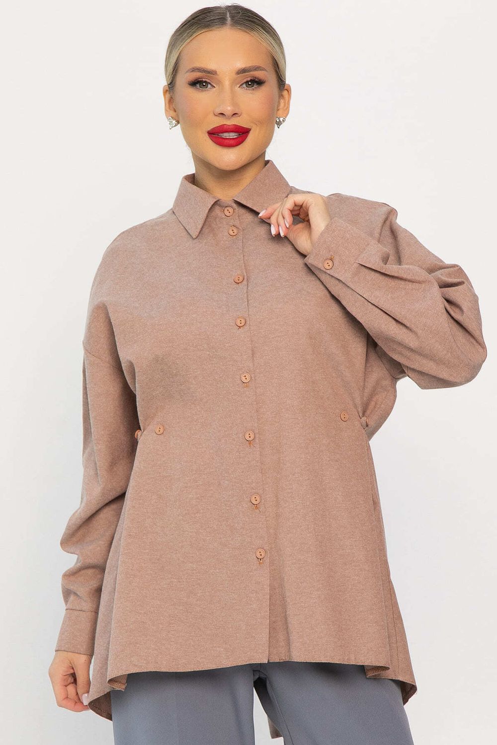 Рубашка Свободное падение (бежевая) Б14191-5М LT Collection