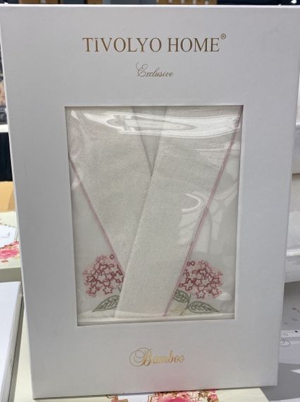 Халат женский сатин махра ORTENSIA розовый Tivolyo Home Турция