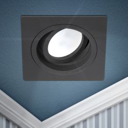 Светильник встраиваемый алюминиевый ЭРА KL85 BK под лампу MR16 GU5.3 черный