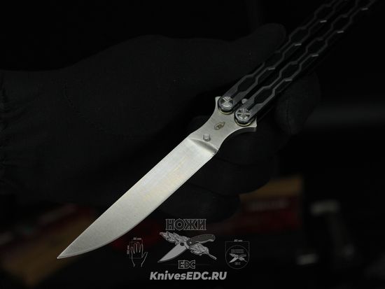Складной нож бабочка REPTILIAN "Плазма-02" c клинком из стали D2, рукоять титан