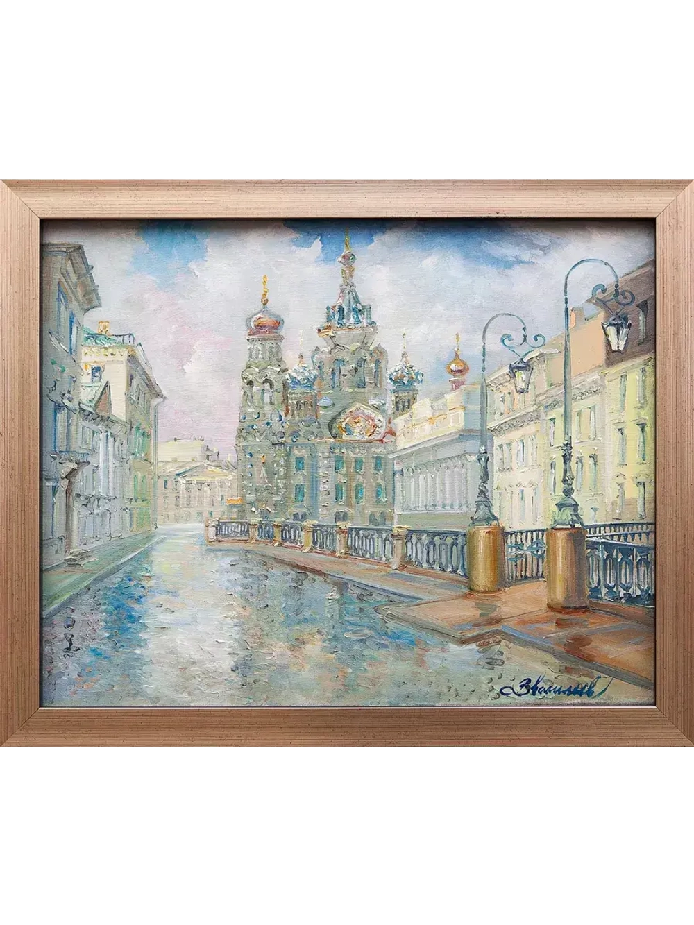 Картина маслом "Спас на Крови" Васильев