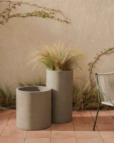 Кашпо Aiguablava из серого цемента Ø 42см