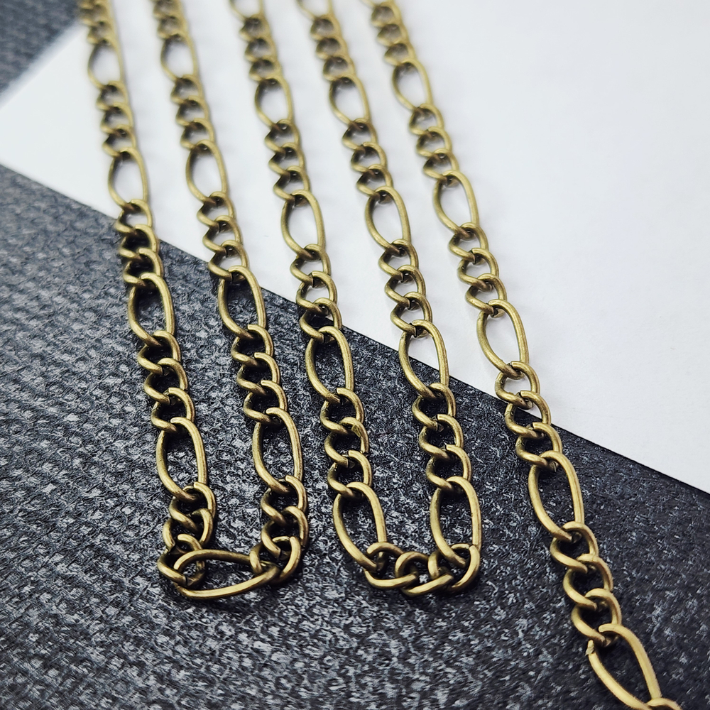 Цепочка, цвет античная бронза, винтаж, р-р 7×4мм, цена за отрезок 50 см