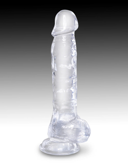 Прозрачный фаллоимитатор King Cock Clear 8 L 22,2 см, ø 5,1 см