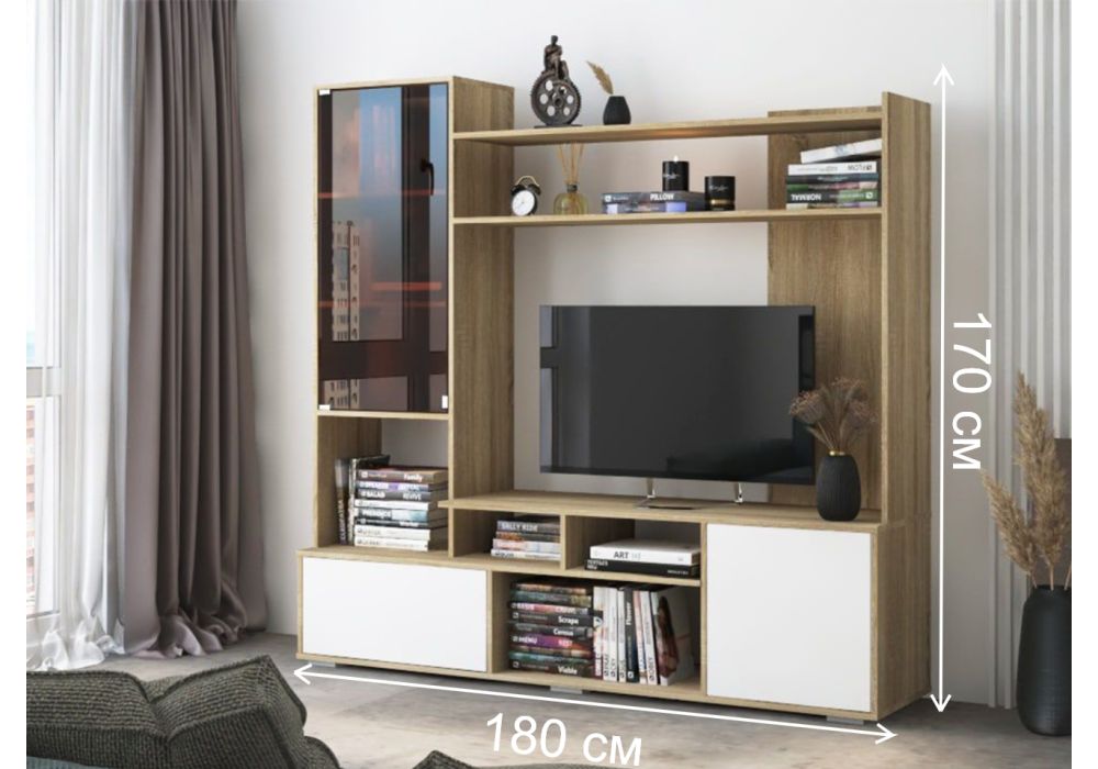 Готовая гостиная Брия сонома / белый