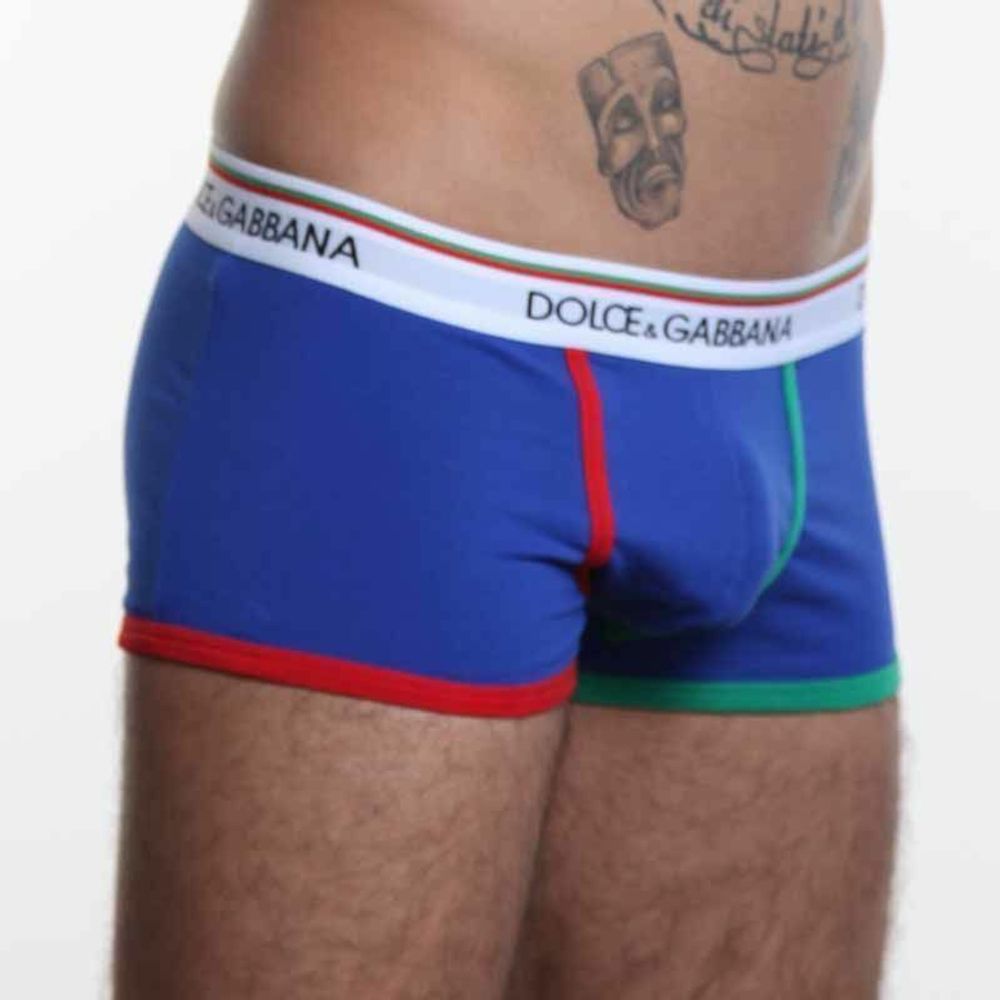 Мужские трусы хипсы синие Dolce Gabbanna Milano Boxer Blue