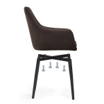 Стул на металлокаркасе Woodville на металлокаркасе Райнер MR -09, черный, ножки черные