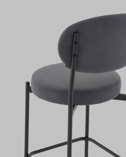 Стул Полубарный Бриф DD велюр тёмно-серый