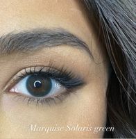 Натуральные темно зеленые цветные линзы Marquise Solaris green / Цветные темно зеленые линзы для темных и светлых глаз / 12 месяцев