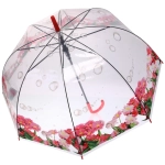 Зонт-трость женский купол «Цветы», 8 спиц, цвет микс, d-80см, длина в слож. виде 82см