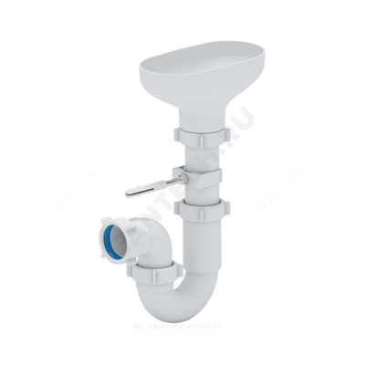 Сифон трубный с разрывом струи 1 1/2"x40 выпуск с овальной приемной воронкой D=170х90мм АНИ Пласт DR0100