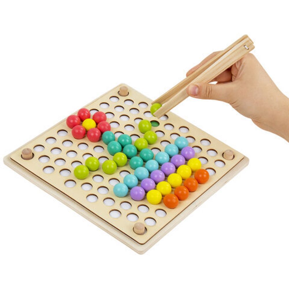 Сортер-мозаика развивающий деревянный с шариками, 3 в 1, по методу Монтессори, BRAUBERG KIDS, 665247