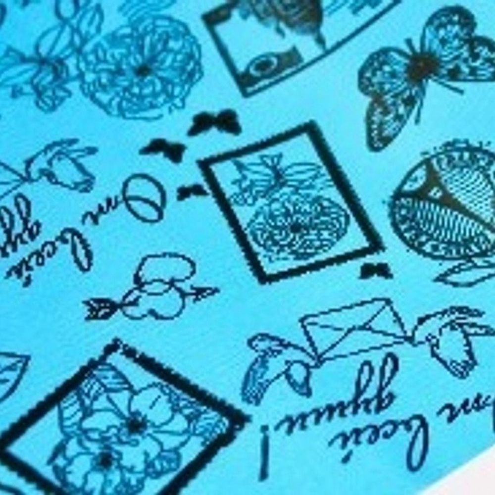 Пленка мат-я 2-х ст Марки ЧЕРНЫЕ НА ГОЛУБОМ (9м)