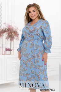 Платье 2444-голубой Minova