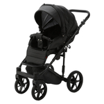 Детская универсальная коляска Adamex ZICO Deluxe Z-SA2 (3в1) - Черная экокожа