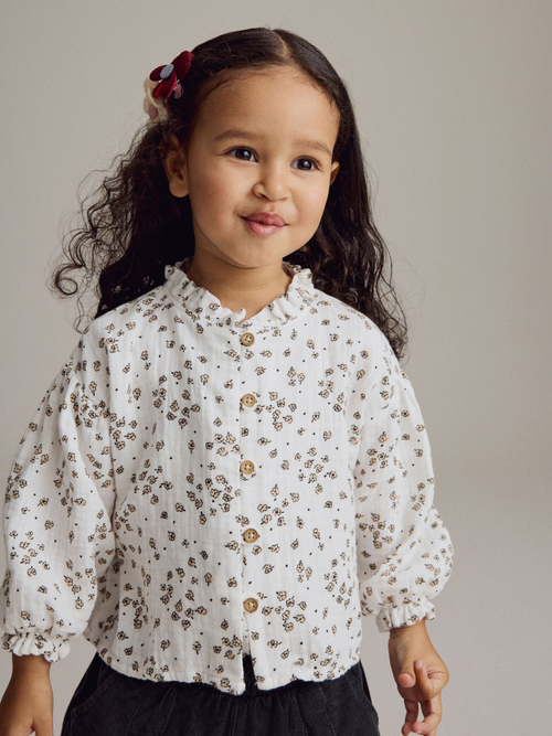 Блуза и брюки в комплекте для девочки Next E35-525, Темно-серый, Молочный