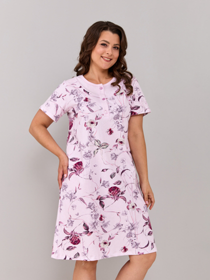 Ночная сорочка С-018/розовый-розы