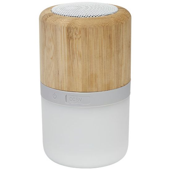 Bluetooth®-динамик Aurea с подсветкой, изготовленный из бамбука