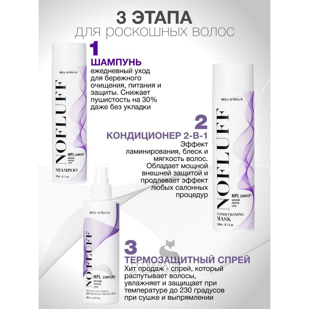 MAE D ` AGUA NO FLUFF SPRAY Спрей ухаживающий с высокой термозащитой