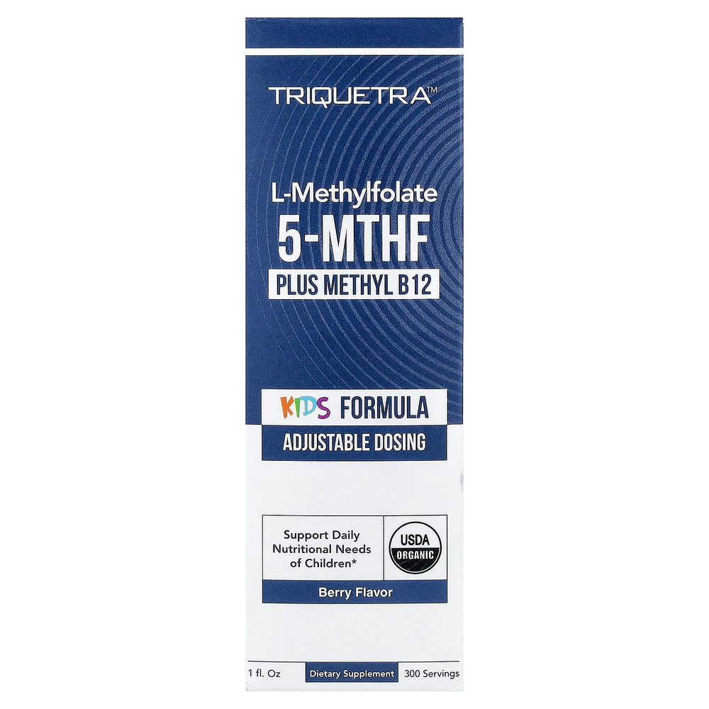 Triquetra Health, Kids, L-метилфолат 5-MTHF и метил B12, ягодный вкус, 30 мл (1 жидк. унция)