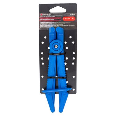 Зажим пластиковый для шлангов с фиксатором изогнутый 90°(L-155мм), на пластиковом держателе Forsage F-903G18C