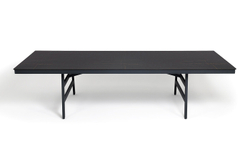 "Рио" стол из HPL 300х120см, цвет столешницы "черный мрамор", угол R3мм