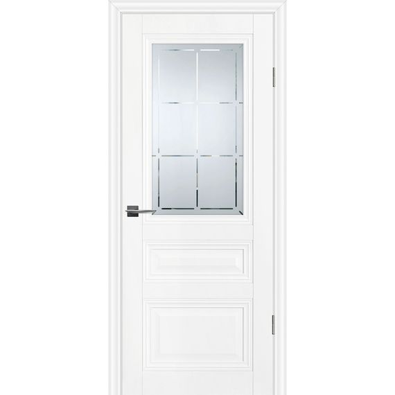Фото межкомнатной двери экошпон Profilo Porte PSC-39 белая остеклённая