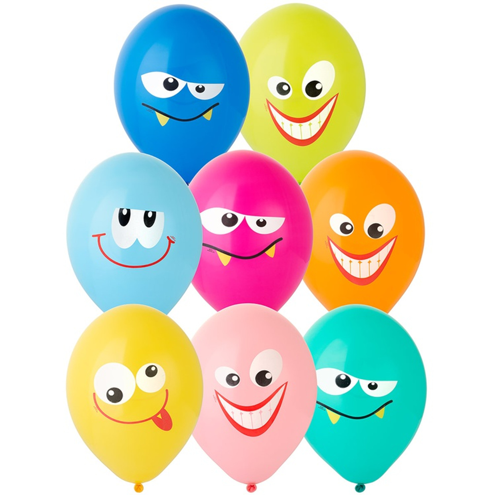 Шар латексный 35см Улыбка (Ассорти)
