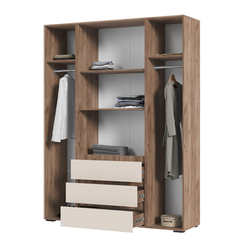 Хелен ШК 05 Шкаф 4-х дверный Дуб крафт табачный / Кашемир